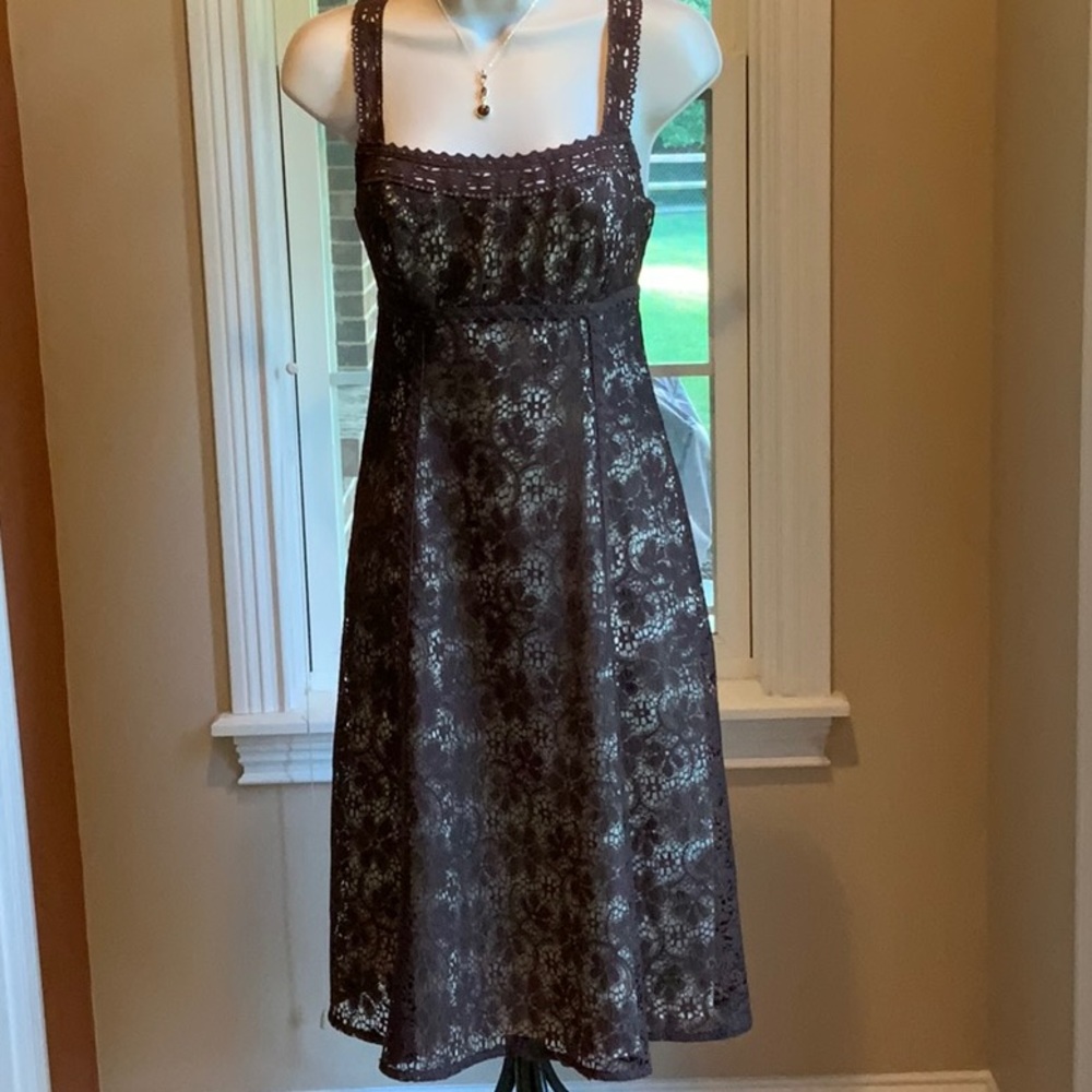 NWOT Stunning Chocolate Lace A-line Dress
